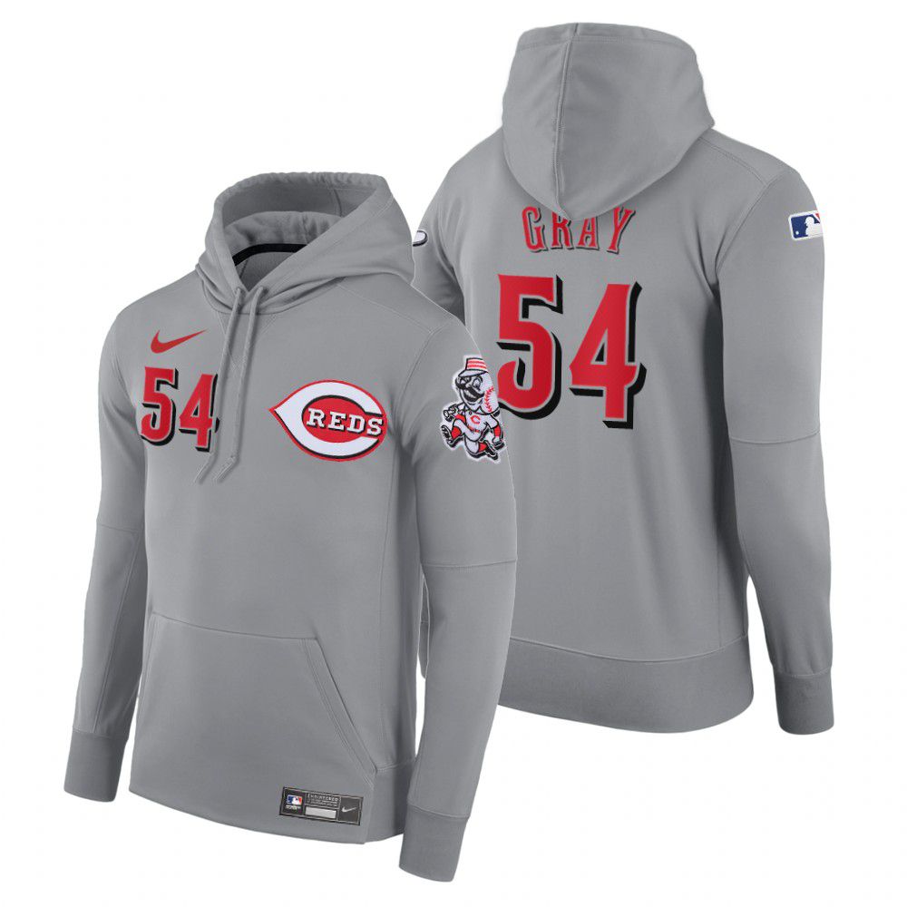 Men Cincinnati Reds #54 Gray gray road hoodie 2021 MLB Nike Jerseys->cincinnati reds->MLB Jersey